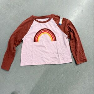 Kids Rainbow Long Sleeve Shirt - Pink and Brown